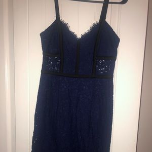 Blue lace midi dress